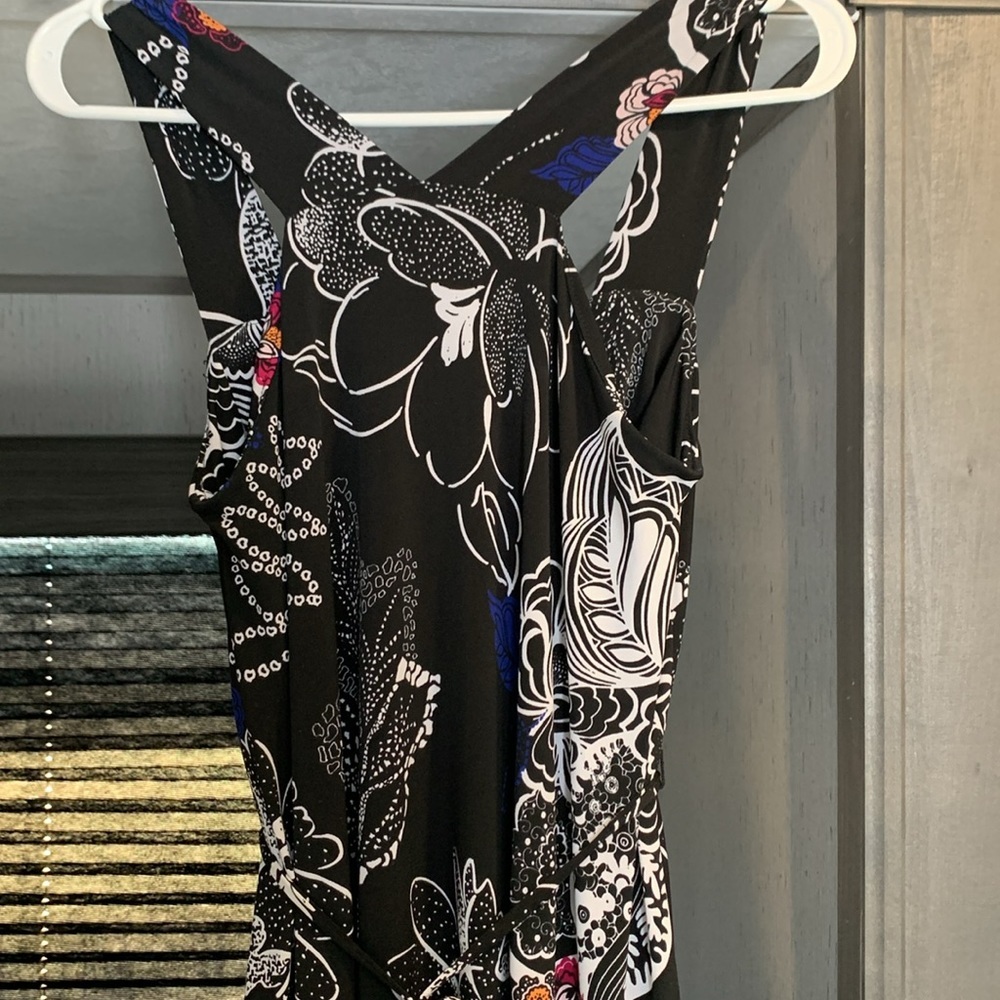 Motherhood Maternity Black Floral Pop Of Color Small Maxi Dress - Picture 12 of 13